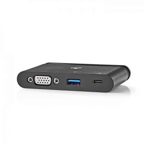 NEDIS TCARF220BK Σταθμός σύνδεσης από USB 3.0 Type-C αρσ σε USB-C USB 3.0 VGA θηλ