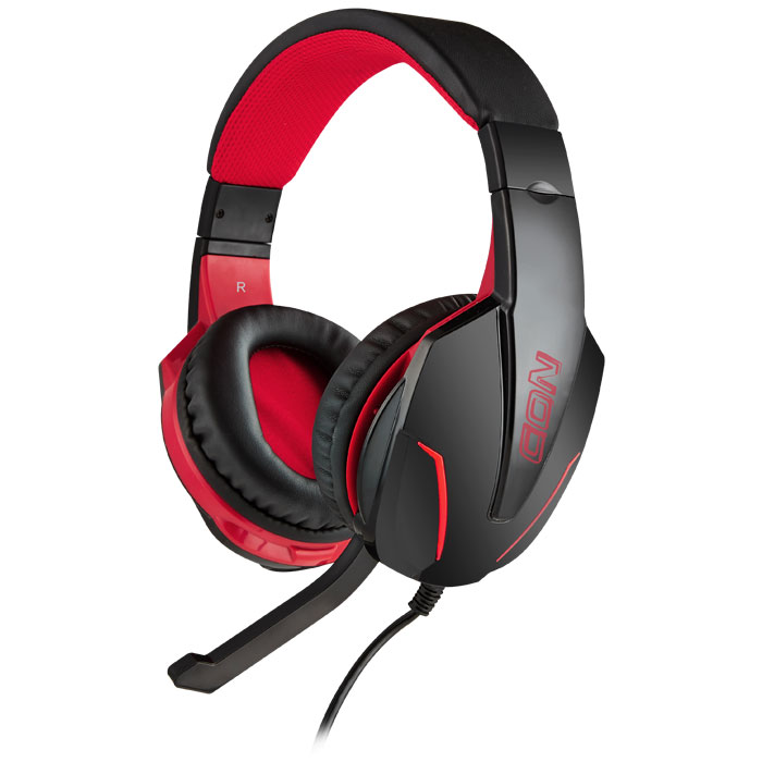 NOD GROUND POUNDER gaming headset with adjustable microphone and red LED