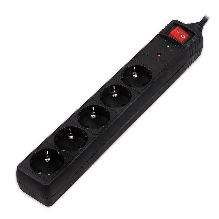 SONORA SPSB501 Power strip with 5 sockets surge protection ON/OFF ...